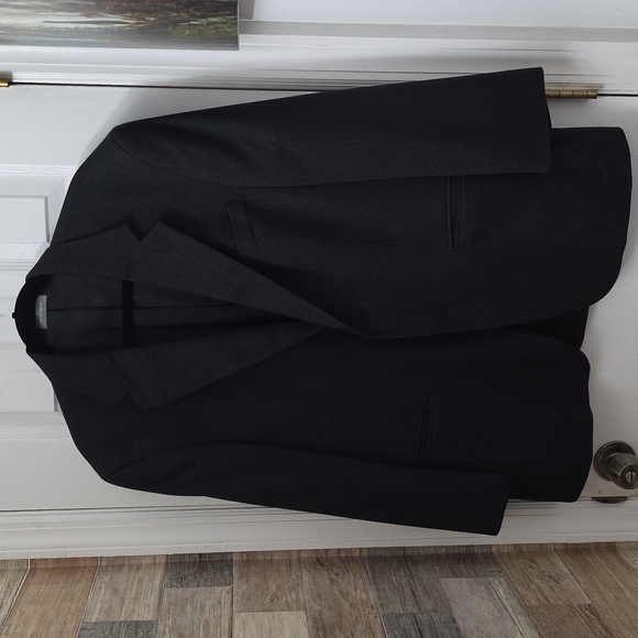 Geoffrey Beene 42 short 100% wool suit jacket. Black/Dark Gray - Picture 1 of 6